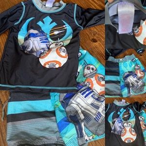 Star Wars 4T boys swimming trunks and shirt